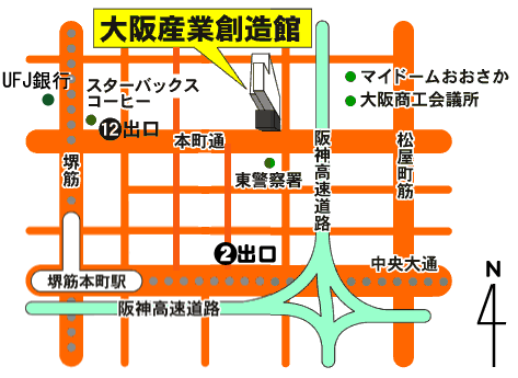 大阪産業創造館 地図